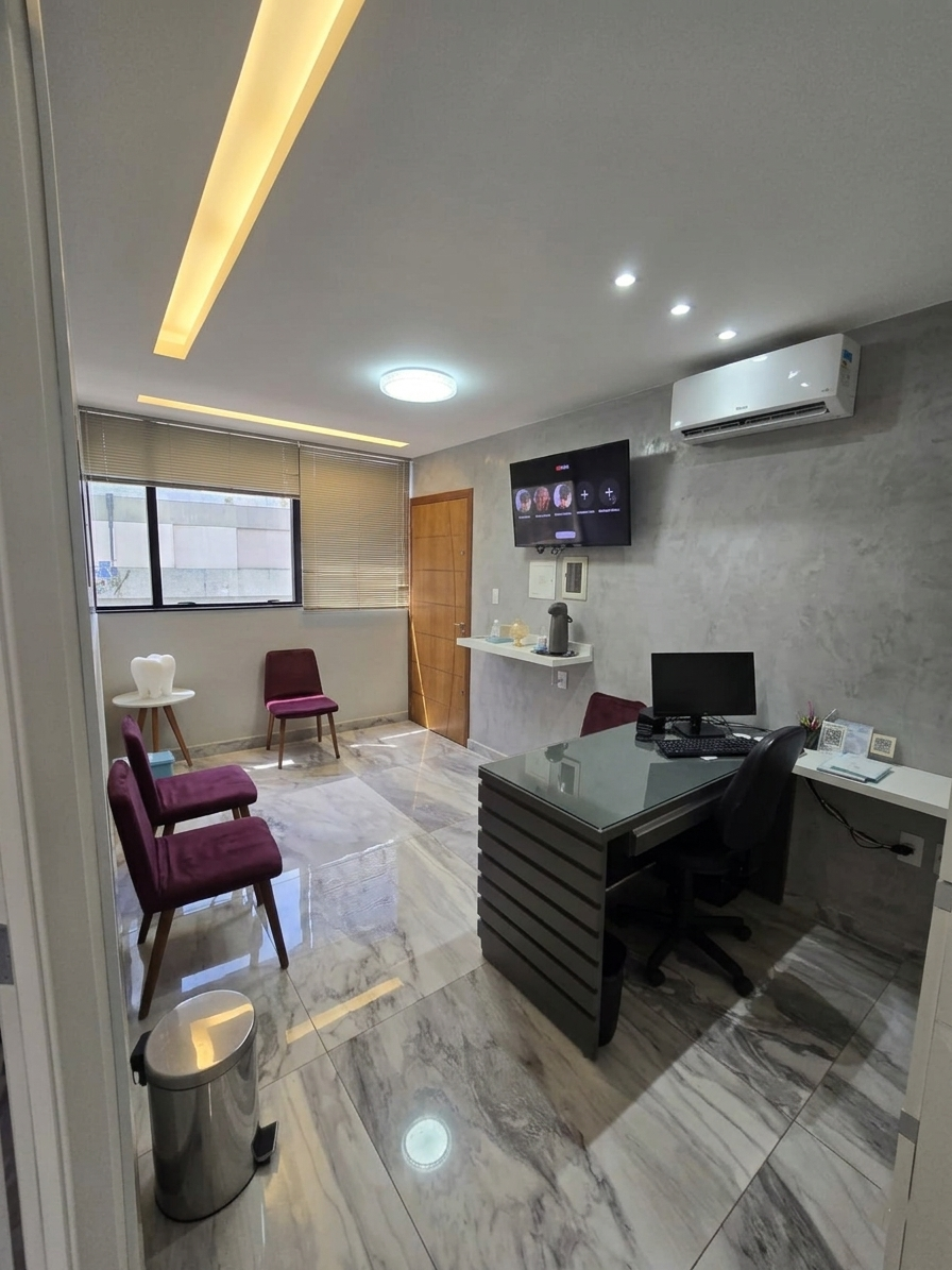 Recepcao moderna da clínica Peron Odontologia